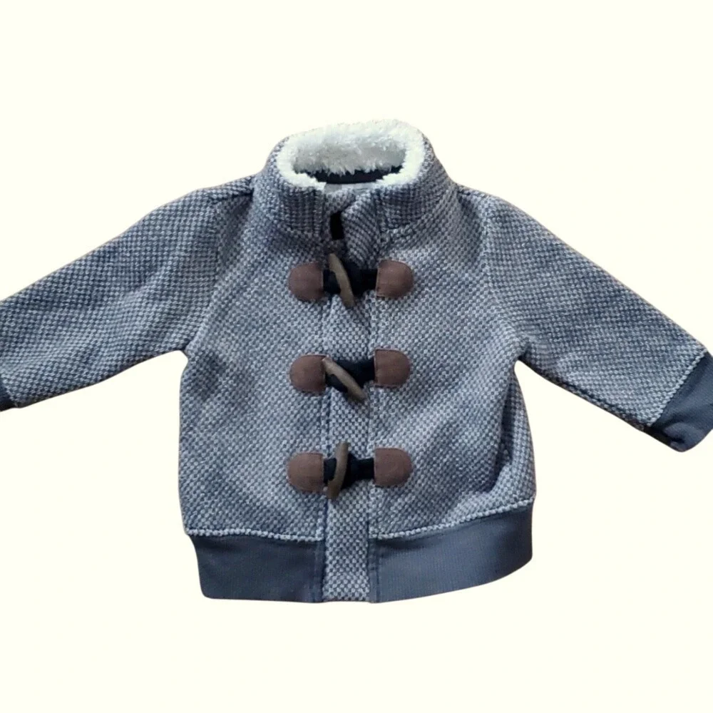 Carters‎ Boys Knit Taupe Preppy Toggle Jacket Size 3M